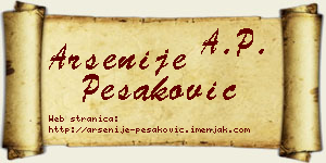 Arsenije Pešaković vizit kartica